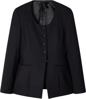 Paul Smith Giacca Scollata Travel - Dames - Jassen - Zwart - Maat: XS Wol