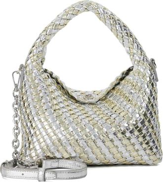 Dune London Dinkydeliberate Woven Top Handle Bag in Silver at Nordstrom