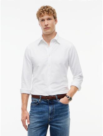 Tommy Hilfiger Mens New York Label Slim Fit Wicking Shirt - White - 38/R