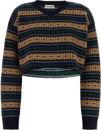 Miu Miu Embroidered Wool Sweater