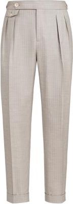 Brunello Cucinelli Trousers with double pleats and tabs in Light Grey at Nordstrom, Size 60 It
