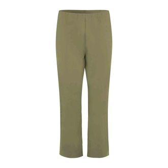 Masai Green Elastic Waist Straight-Leg Trousers - female - Masai - Straight Trousers - Green - L - Trousers