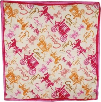 Coach Pre-owned Scarves, female, Pink, Size: ONE SIZE Pre-owned Silk Scarf
