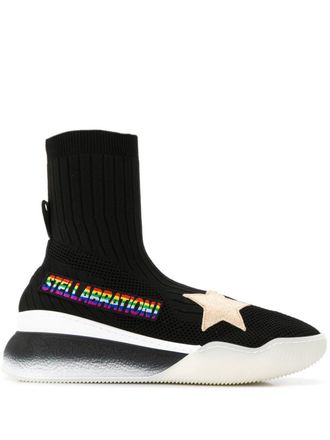 Stella McCartney Loop sock sneakers - women - Rubber/Neoprene/Neoprene - 37 - Black