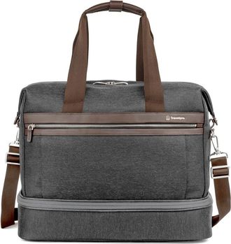 Travelpro Platinum Elite Carry on Soft Travel Drop-Bottom Weekender Bag in Vintage Grey at Nordstrom