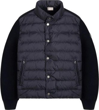 Moncler Winter Jackets, male, Blue, M, Navy Hybrid Cardigan