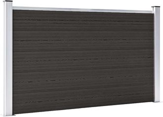 vidaXL Panel De Valla Wpc Negro 180x105 Cm Vidaxl