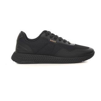 HUGO BOSS Schoenen, Heren, Zwart, 45 EU, Polyester, Titanium-Runn Canvas Sneaker