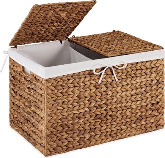 Best Choice Products Large Storage Basket w/ Separate Lid, Washable Sectioned Liner Bag