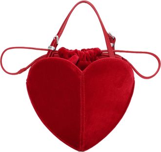 Rotate Velvet Drawstring Heart Shoulder Bag