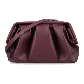 Themoirè Cross Body Bags, female, Purple, Size: ONE SIZE Bordeaux Vegan Leather Clutch Bag