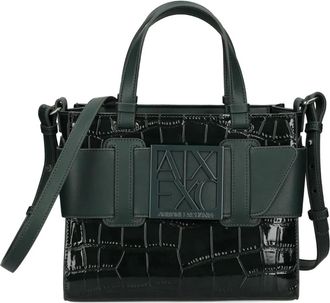 A|X Armani Exchange Borsa tote piccola con fibbia - Nero