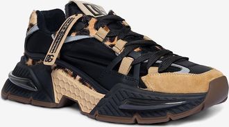 Dolce & Gabbana Materialmix-Keilsneakers mit Leo-Print Airmaster