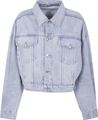 Alexander Wang Denim Trucker Jacket - Dames - Spijkerjassen - Blauw - XS - Denim - Jassen