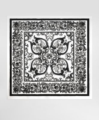 Dolce & Gabbana Majolica-print 90x90 Silk Twill Scarf - Man Scarves And Silks Multicolor Onesize