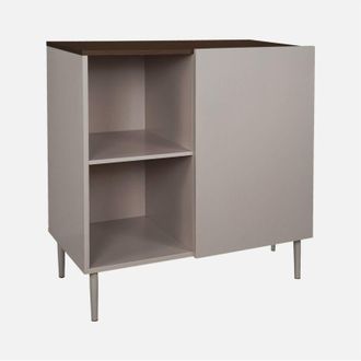 Sweeek Credenza in metallo e decorazione in legno 1 anta, 80cm