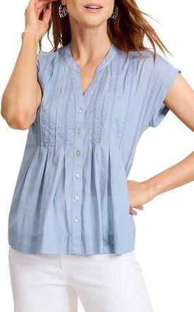 Tommy Bahama Voile Voyage Button-Up Top in Port Side Blue at Nordstrom, Size X-Small