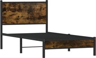vidaXL Metal Bed Frame without Mattress Smoked Oak 80x200 cm Vidaxl
