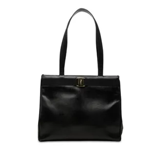 Ferragamo Black Leather Tote Bag (Pre-Owned)