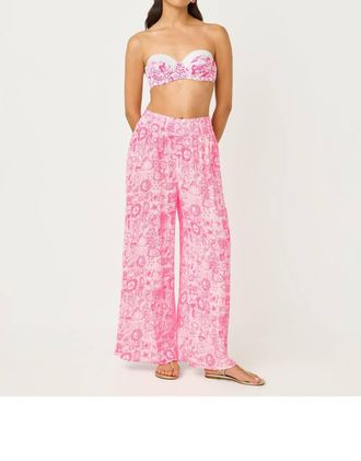 Lilly Pulitzer Enzo Coverup Pants In Cherry Blossom Pink Lil Fleur De Lilly