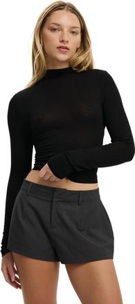 Cotton On Womens Base Layer Mock Neck Long Sleeve in Black at Nordstrom, Size Medium