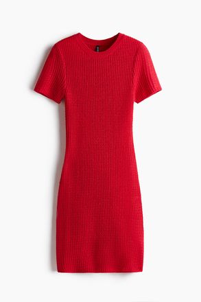 H&M Bodycon-Strickkleid - Rot