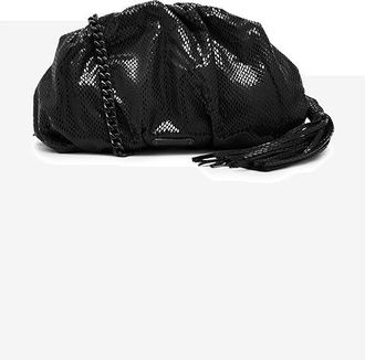 Rebecca Minkoff Ruched Clutch Small Womens Handbags Black, Faux Leather