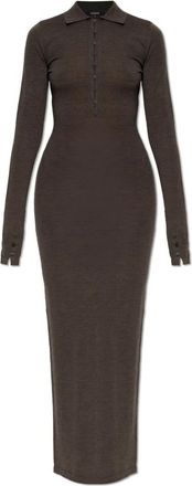Jacquemus Wollen coltrui jurk Polo - Dames - Kleedjes - Bruin - 2XS - Wol - Kleedjes