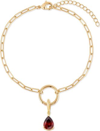 Brook & York Colette Mini Teardrop Birthstone Bracelet in Gold/January at Nordstrom