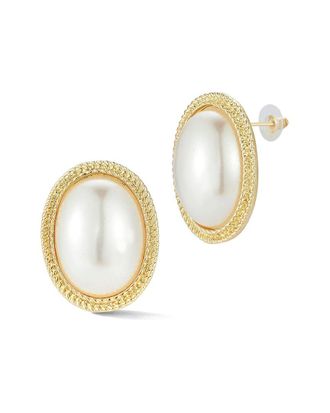 Glaze Jewelry Plated Oval Statement Stud Earrings