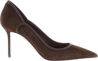 Aquazzura Brown Plush Pump 85 Suede Pumps