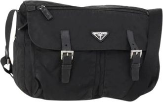Prada Pre-owned Cross Body Bags, female, Black, Size: ONE SIZE Pre-owned Vintage Nylon Shoulder Bag