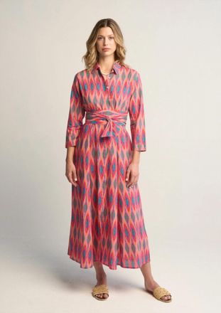 Guadalupe Design Luciana Ikat Multi Dress In Fuschia