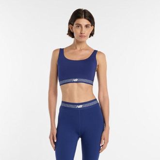 New Balance Donna AC Train Bra in Blu, Maglia di Poliestere, Taglia 2XL