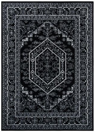 Safavieh Alfombra medall&oacute;n negro y marfil 122 x 183 cm