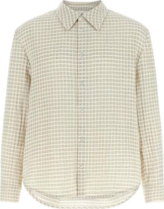S&eacute;fr Light Beige Check Shirt