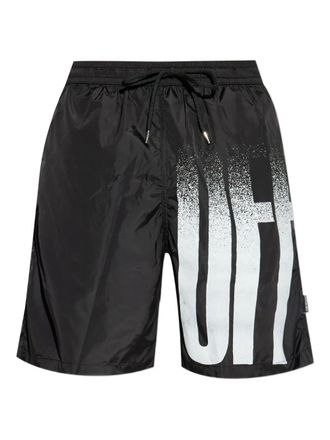Off-white logo-print drawstring swim shorts - men - Polyamide - M - Black
