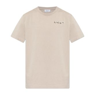 Off-white T-Shirts, male, Beige, Size: 2XL The Logo T-Shirt