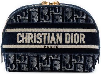 Dior Pre-owned Dior Velvet Oblique Cosmetic Pouch Ladies WRW2N2Z332UAQ1R2