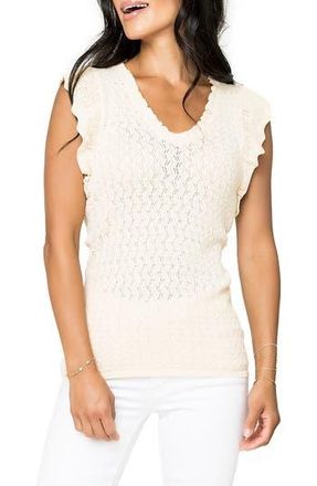 Gibsonlook Pointelle Sleeveless Sweater in Natural at Nordstrom Rack, Size X-Small