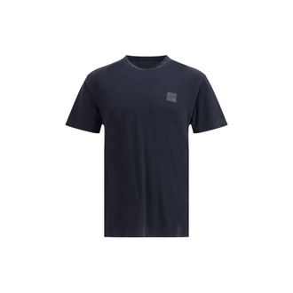 Stone Island Crew-neck T-shirt with monochrome compass Mens logo