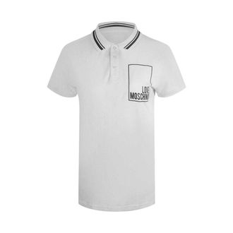 Love Moschino Heren Katoenen Polo Shirt (Wit)