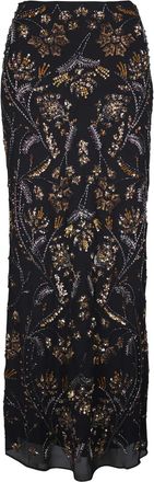 Veronica Beard Gonna lunga Medina con paillettes - Nero