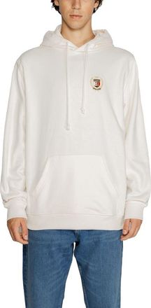 Tommy Hilfiger Mens Crest Hoodie Mw0mw22126 - Ivory Cotton - Size EU 48 (Mens)