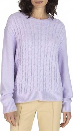 ATM Anthony Thomas Melillo Womens Cotton Blend Cable Crew Neck Sweater In Shitake