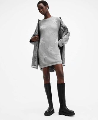 AllSaints Polyester Seraph Open Stitch Mini Dress, Size: XS