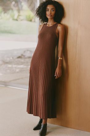 English Factory Pleated Knit Midi Dress