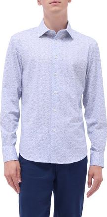 Bugatchi James OoohCotton Cocktail Print Button-Up Shirt in Mint at Nordstrom, Size Xxx-Large
