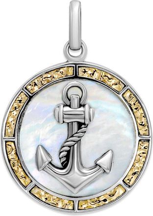 Samuel B. 18K & Silver Pearl Anchor Pendant