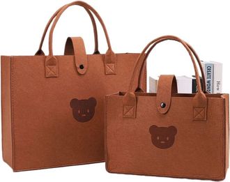 Generic JBJYGSG Felt Storage Bag 2pcs Womens Large-capacity Felt Shoulder Bag, Versatile Handbag(Color18)